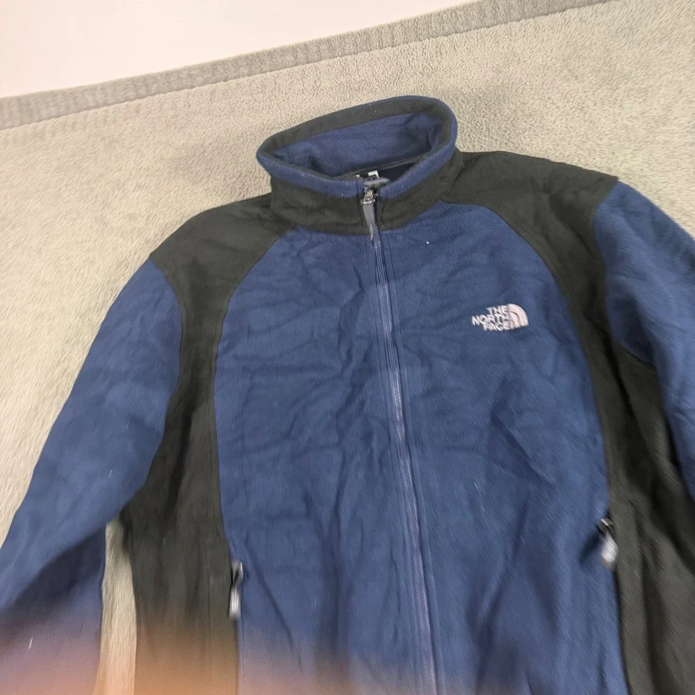 The North Face Mens Denali Fleece Jacket Navy Blue Black Full Zip Size M